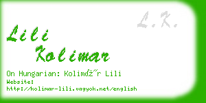 lili kolimar business card